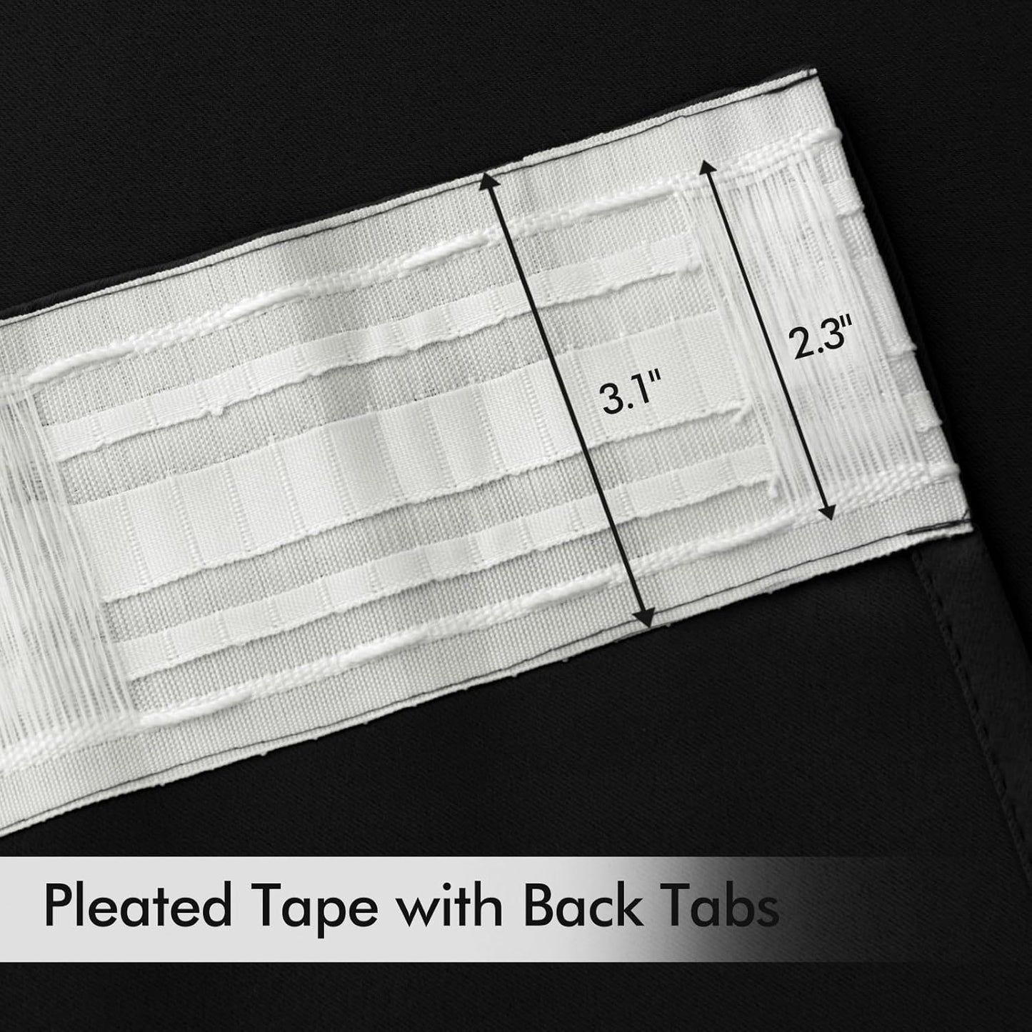 MIULEE Back Tab Blackout Curtains 102 Inch Long 2 Panels Set for Living Room Bedroom, Halloween Black Rod Pocket/Pinch Pleated Thermal Insulated Room Darkening Light Blocking Floor to Ceiling Drapes