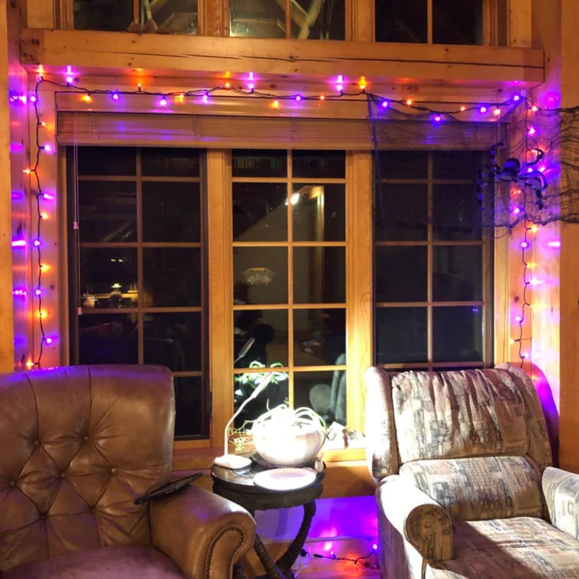 Dazzle Bright Fairy String Lights, 20FT 60 LED Copper Wire Battery Operated Waterproof Lights, Halloween Decorations for Indoor Home Outdoor Patio Yard Party Decor (Purple and Orange, 1)