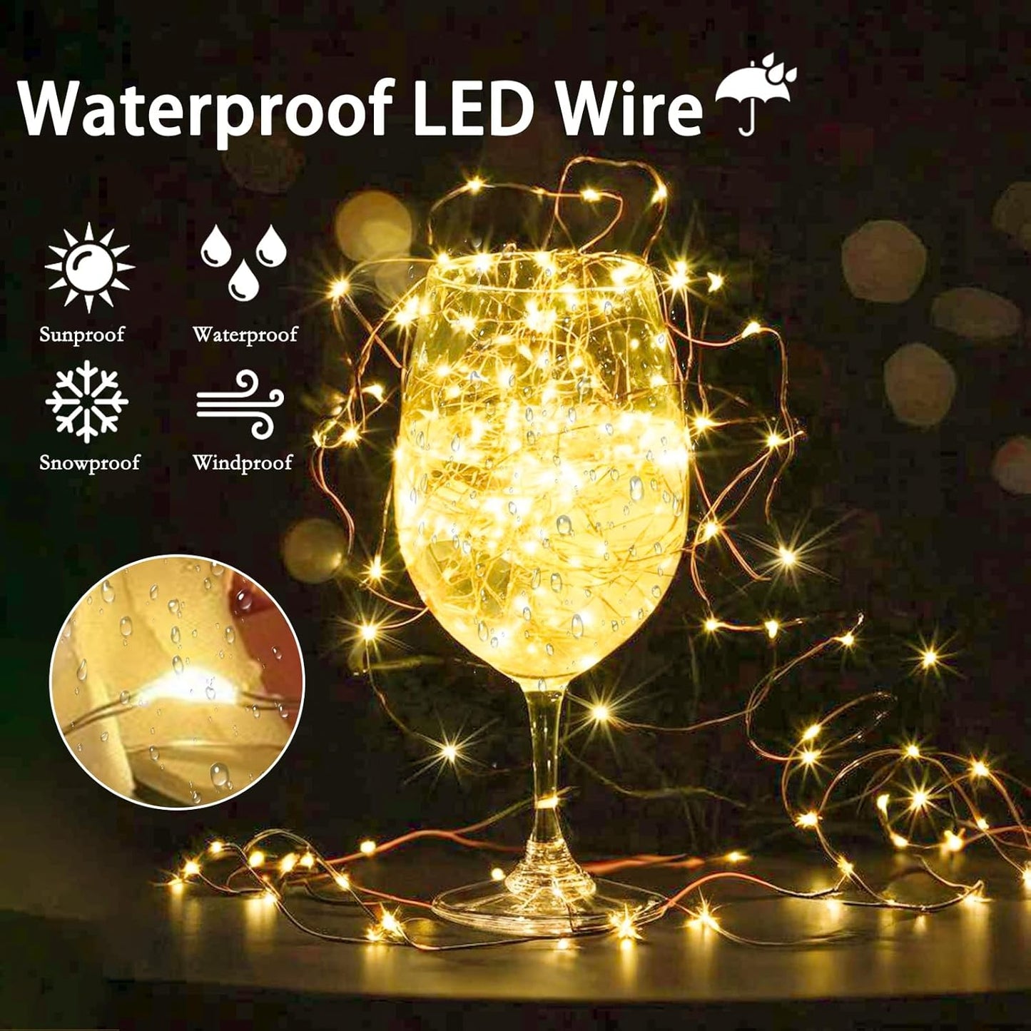 6 Pack Fairy Lights Battery Operated with Remote Control Timer, 26 FT 80 LED String Lights Outdoor Indoor, 8 Mode Twinkle Lights for Christmas Party Wedding Birthday Bedroom Decorations (Warm White)