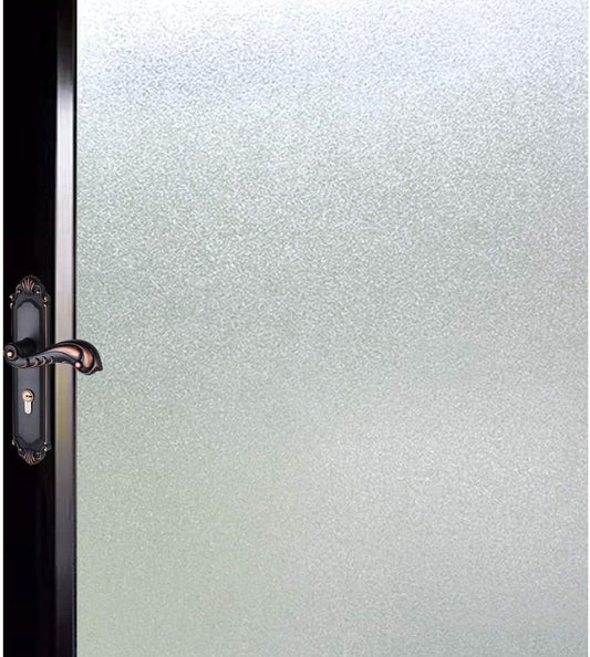 DUOFIRE Privacy Window Film Natural Frosted Glass Film Static Cling Glass Film No Glue Anti-UV Window Sticker Non Adhesive for Privacy Office Meeting Room Bathroom Living Room 23.6in. x 118in. S001