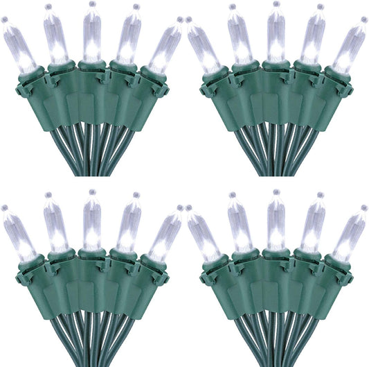 Brizled 4 Pack LED Christmas Lights, 33ft 100 LED Christmas String Lights, 120V UL Certified Connectable Xmas Tree Light Mini White Xmas Light for Home Tree Patio Indoor Outdoor Decoration, Cool White