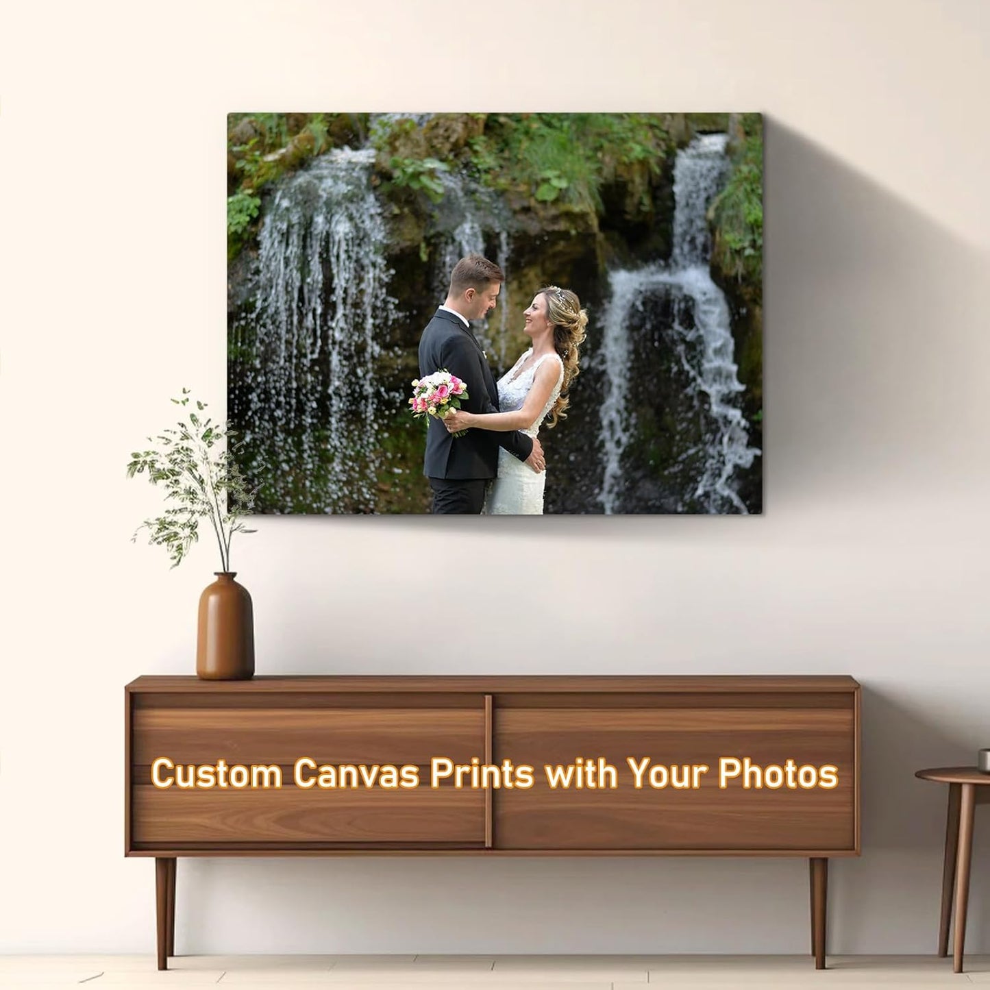 xzartdiy Custom Canvas Prints with Your Photos - Personalized Picture Print Customized Gifts for Family Home Office Wall Art Decor, Wrapped Canvas 40x30inch