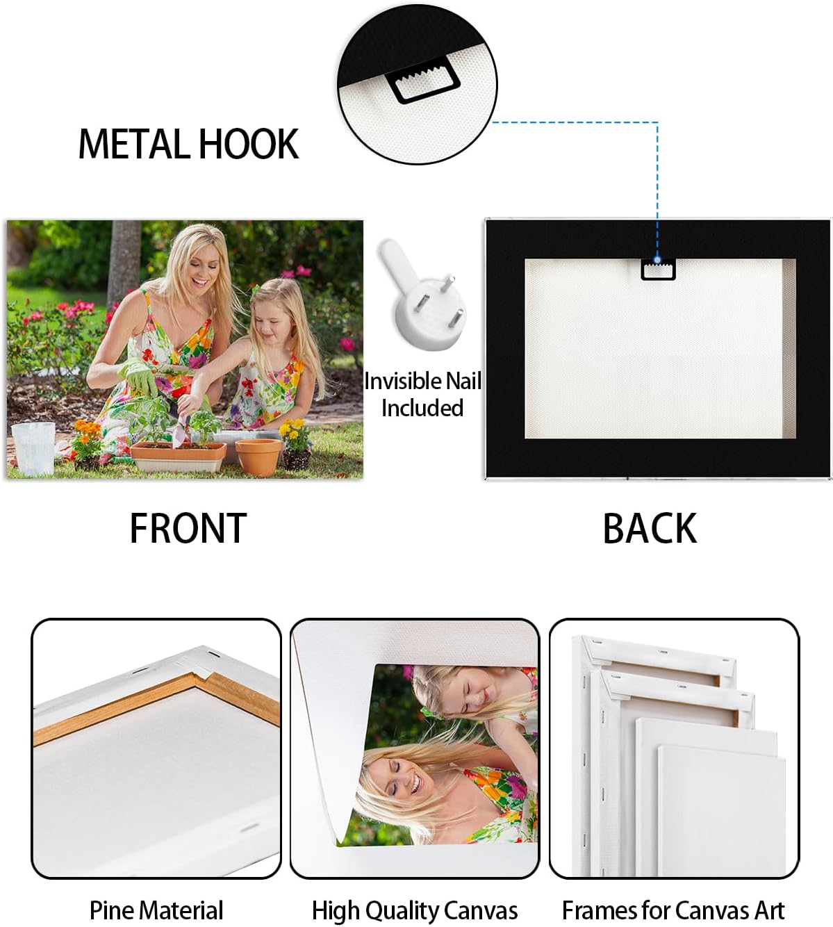 AbcCustomize Canvas Prints with Your Photos，Custom Canvas Wall Art for Bedroom, Living Room, Farmhouse Decor，Personalized Gifts Canvas Prints for Family，Friend，Lover，Pet