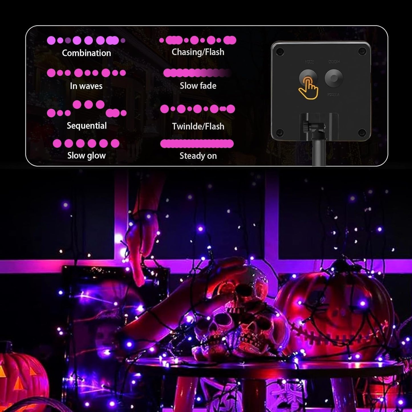 6 Pack Solar String Lights Outdoor, 600 LED Extra-Long 236 FT Solar Lights Outdoor with 8 Lighting Modes, IP65 Waterproof for Halloween, Garedn, Xmas, Balcony, Wedding, Party (Purple)