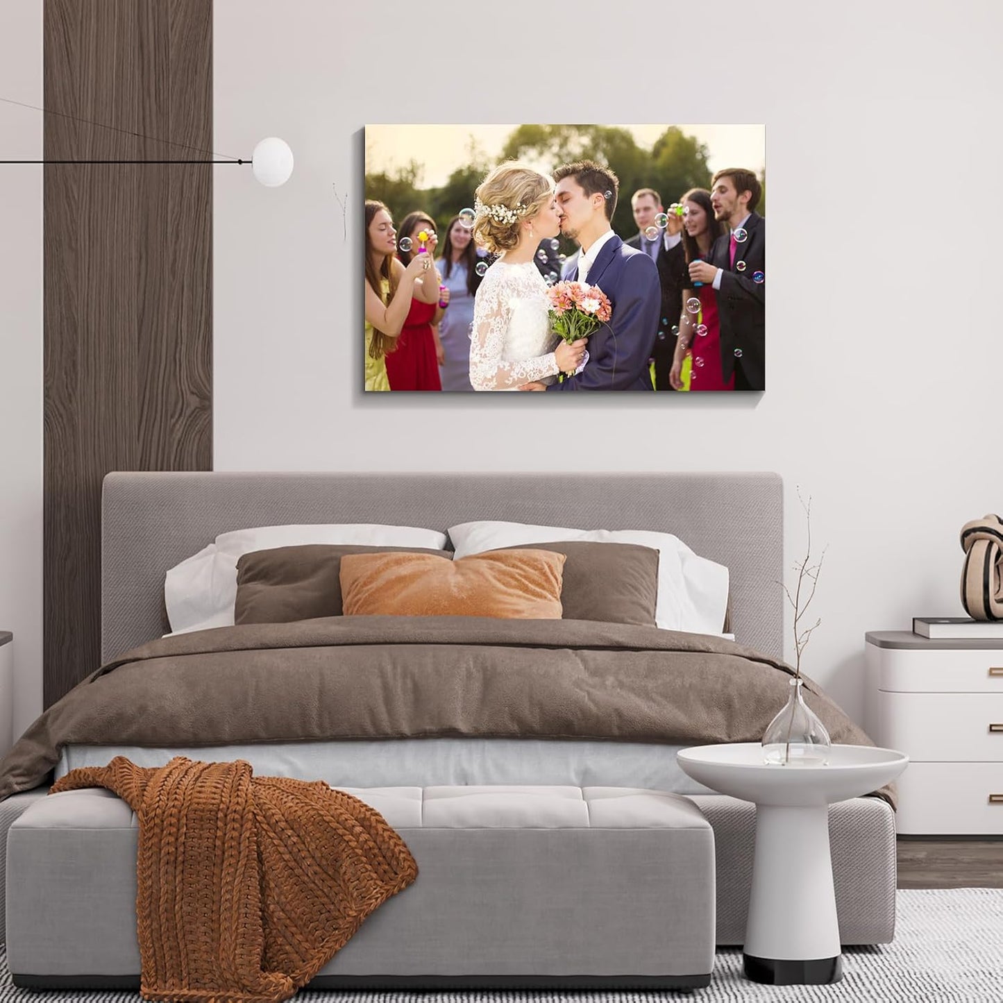 Wewejia Custom Canvas Prints with Your Photos 24x16inch, Upload Your Wedding Picture/Photo - Custom Personalized Canvas Photo Gifts Couples Family Baby Pets Home Decor Easy to hang