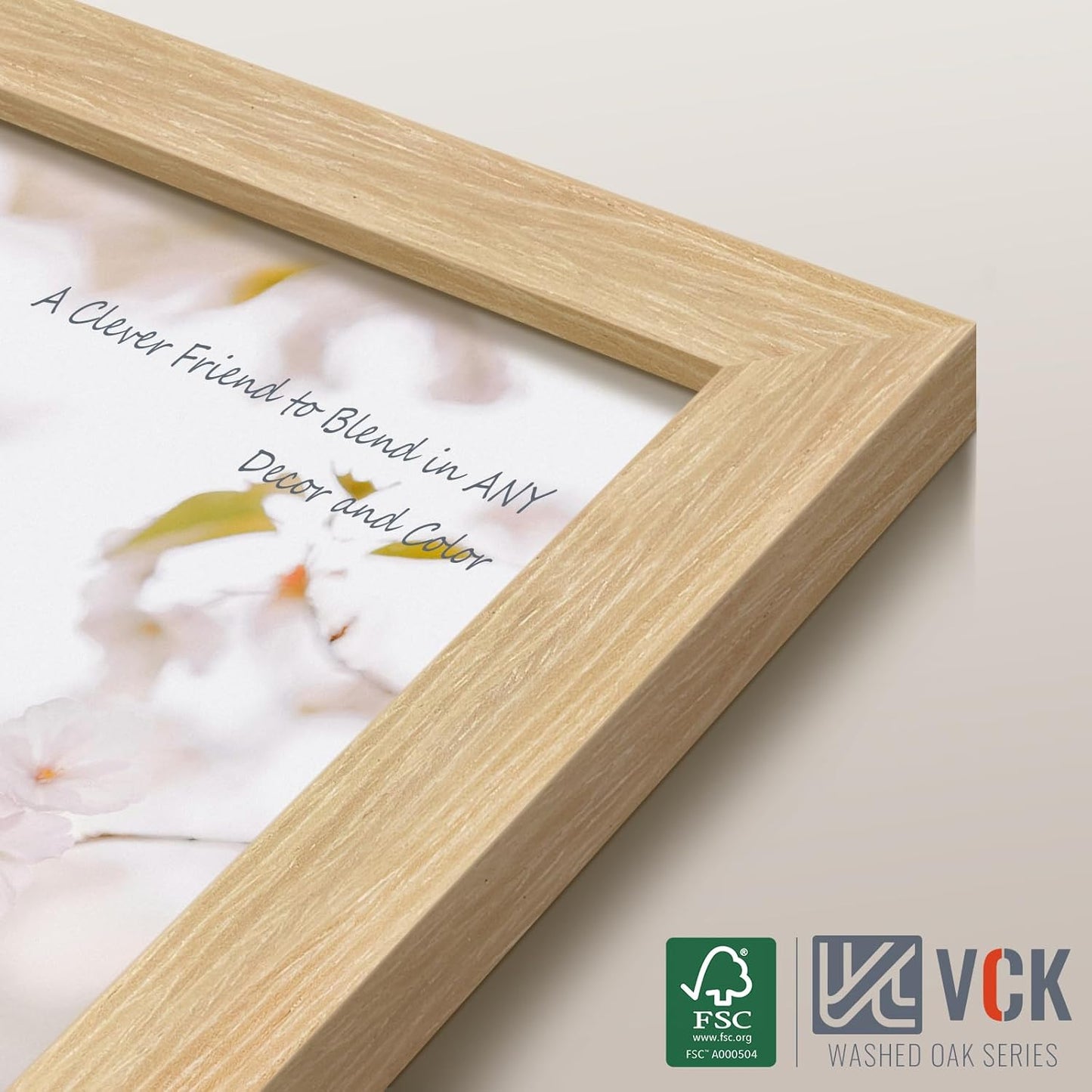 VCK 11x17 Picture Frame 3 Pack - Oak, Natural Solid Wood Poster Frames, Wall Gallery Frame