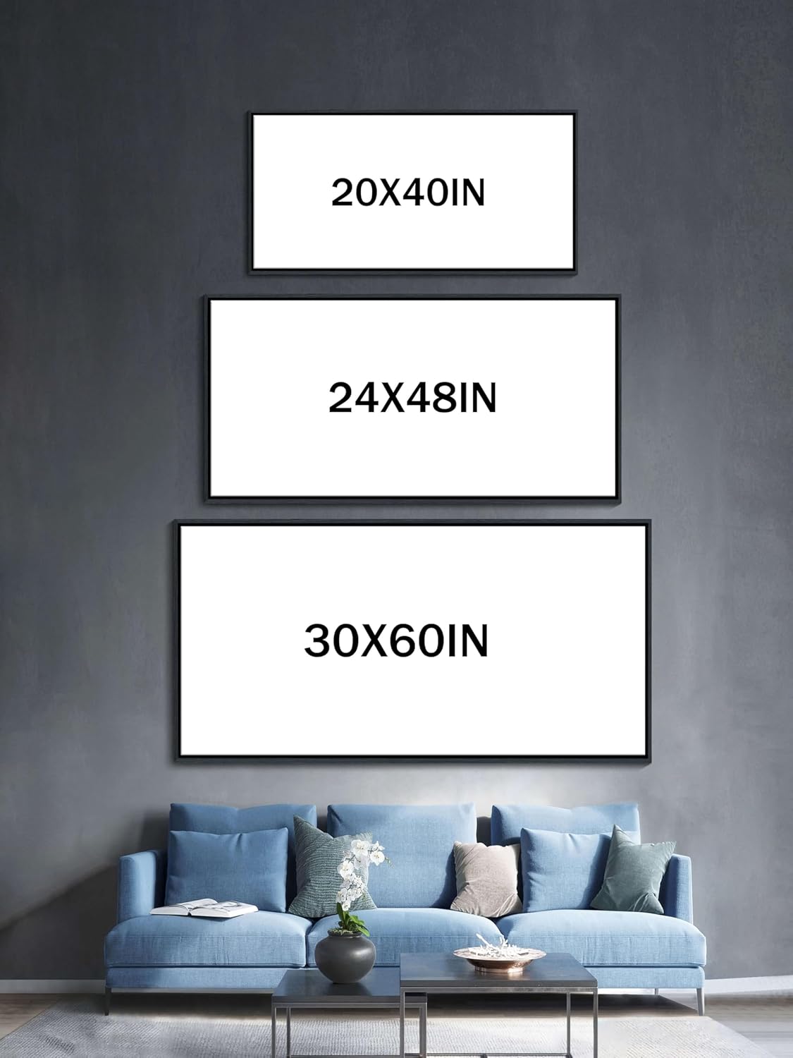 Elephant Canvas Wall Art - Framed Oil Painting Style with Black Wood Frame, Jungle Animal Decor for Living Room, Bedroom & Office 30x60 Inches - Ready to Hang