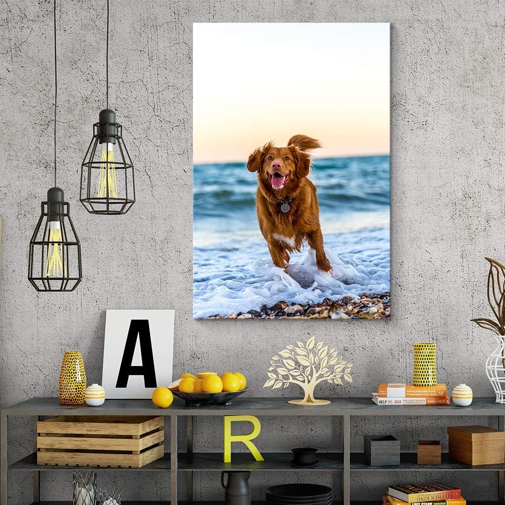 NWT Custom Canvas Prints with Your Photos for Pet/Animal, Personalized Canvas Pictures for Wall to Print Framed 14x11 inches