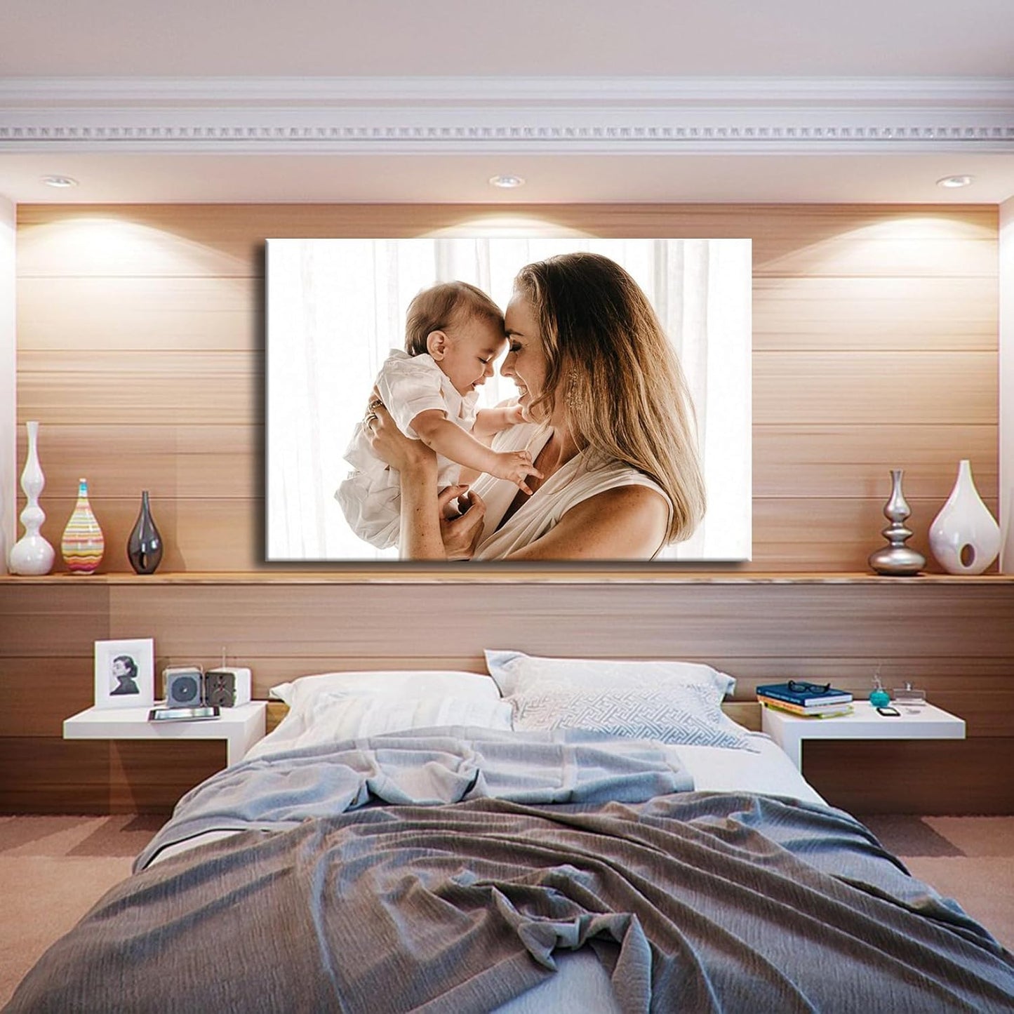 Laoife Custom Canvas Prints with Your Photos 46"x32", Canvas Photo Prints Custom, Personalized Canvas Wall Art for Office Home Bedroom Living Room Wall Decor, Gift for Father's Day Birthday Wedding