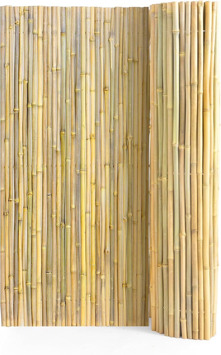 VEVOR Natural Rolled Bamboo Fence, Eco-Friendly Privacy Screen - 6 ft H x 8 ft L x 0.75 in D, Decorative for Garden, Backyard, Balcony, Patio, Pool Side