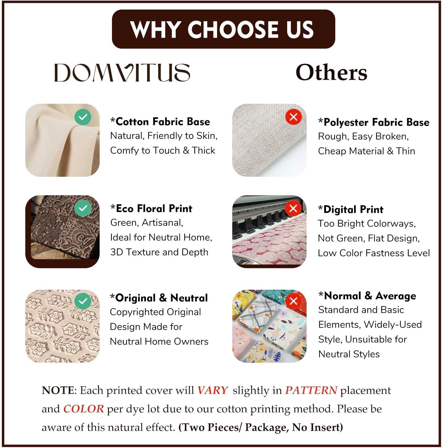 DOMVITUS Floral Pillow Covers Set of 2, Throw Pillow Covers 20x20, Floral Print Neutral Accent Decorative Pillow Covers for Living Room, Bed, Mineral Green