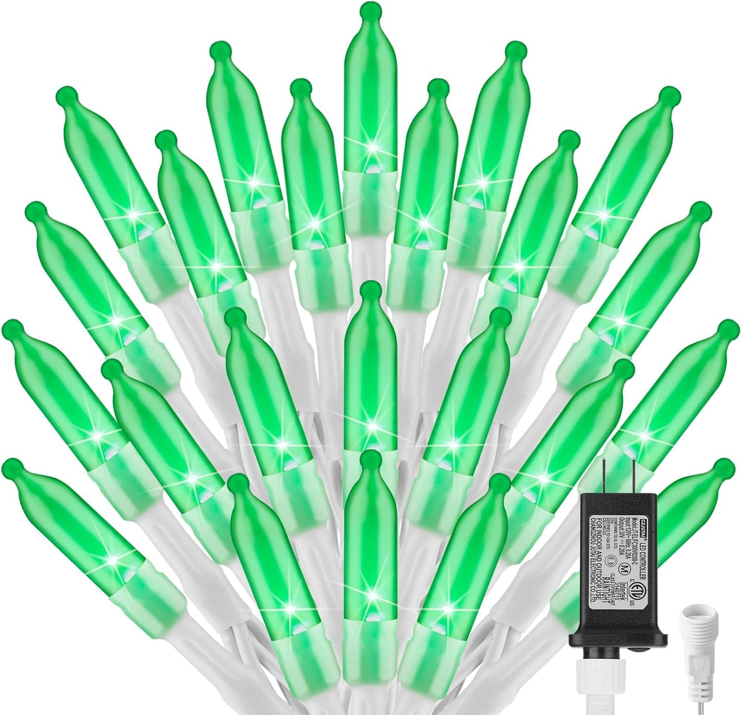 St. Patrick Mini Christmas Lights, 39 Feet 100 LED Fairy String Lights with 8 Lighting Modes, Waterproof Connectable for Indoor Outdoor Xmas Tree Garland Wreath Holiday Decoration, Green