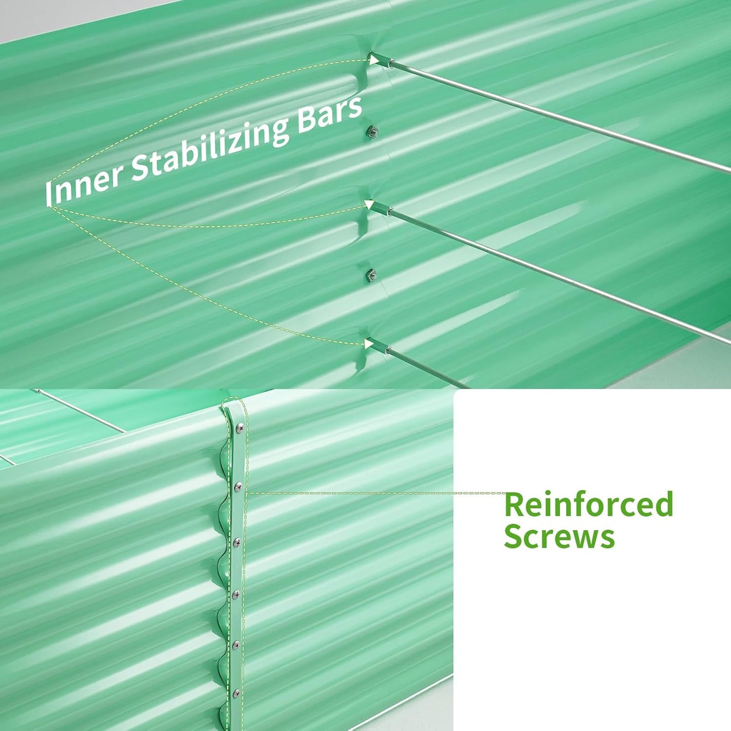 Land Guard 6×3×2ft Galvanized Raised Garden Bed, Planter Boxes Outdoor, Raised Garden Beds Outdoor for Vegetables, Flowers, Herbs, 269 Gallons, Lime Green…