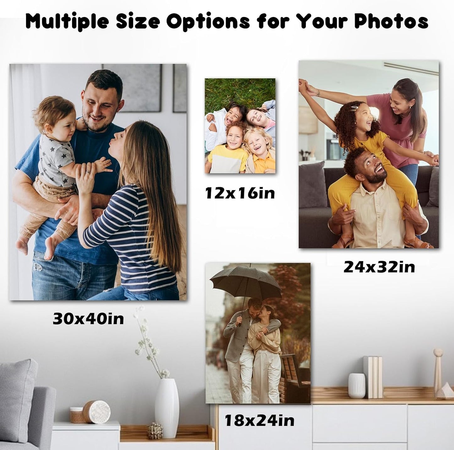 Personalized canvas prints with your photos Canvas Prints With Your Photos on Custom Wall Art for Bedroom, Living Room, Wedding Baby Pet Family Home Decor Gifts Keepsakes Picture Framed Wall Art 40×30
