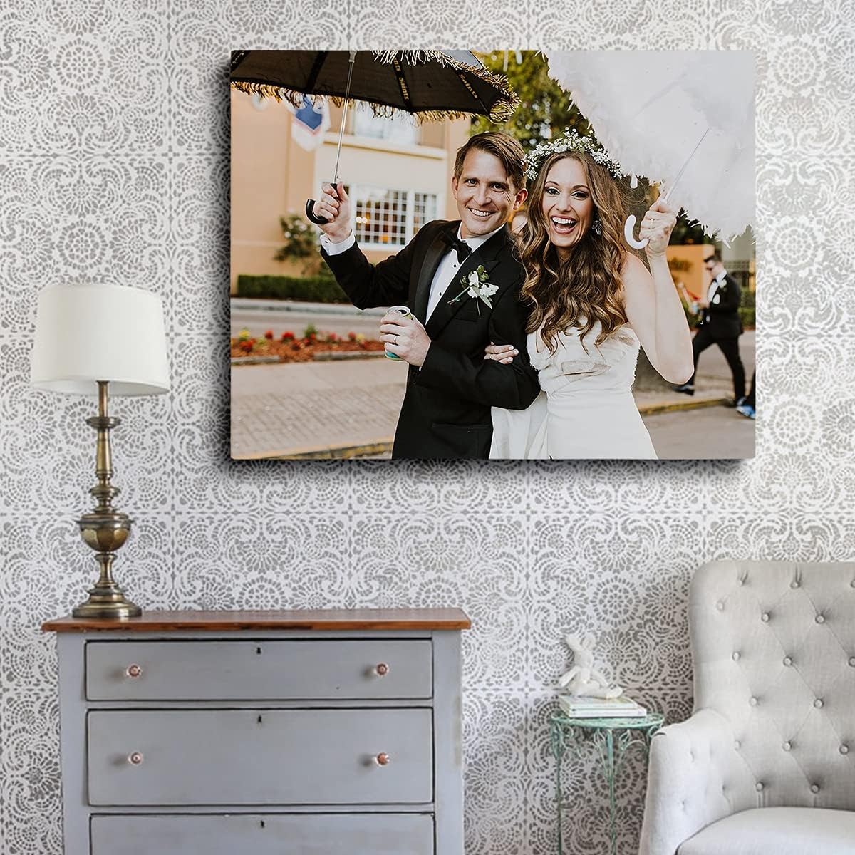 Framed Canvas Prints With Your Photos - Personalized Picture To Canvas Wall Art 14x11 Inches - Gift Wrapping Available