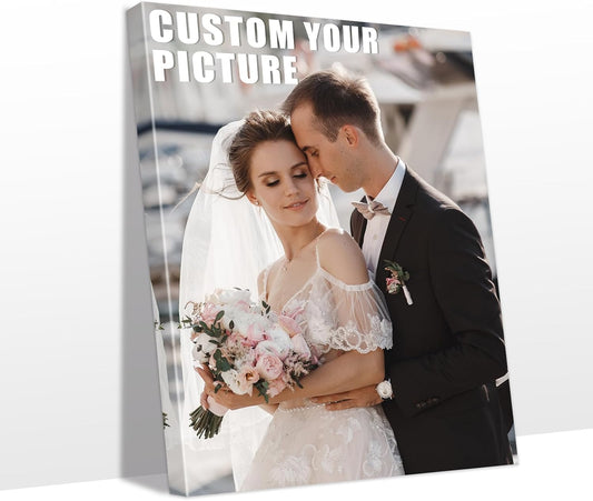 Personalized Custom Canvas Prints with Your Photos & Text, Customized Picture Print, Transform Own Images Into Framed Wall Art Digitally Printed Photo to Canvas, Keepsakes Gifts for Family 30x40’’
