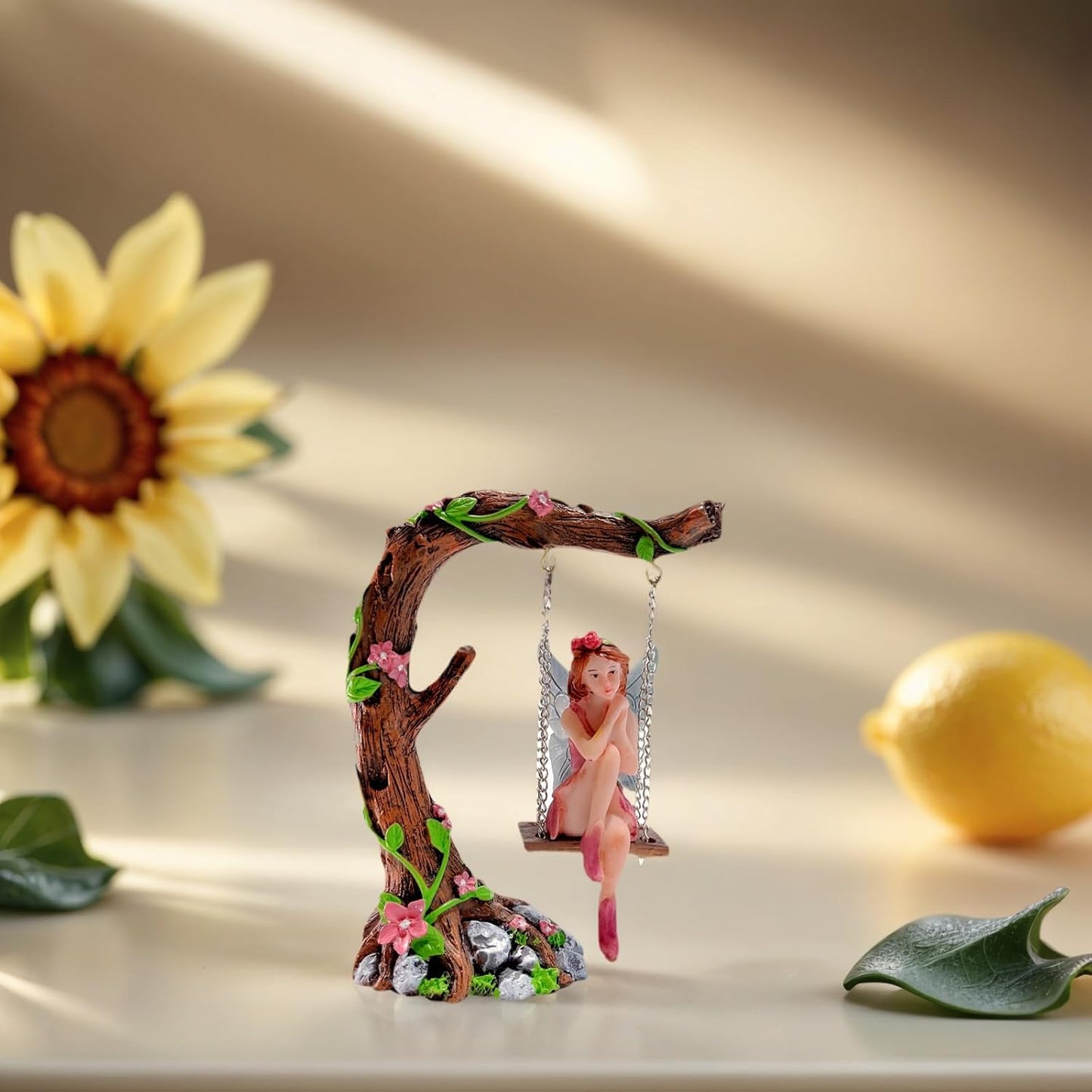 Swing Set of 42 Pcs Miniature Fairy Garden Accessories Outdoor Decor Figurines Kit for Kids, Mini Whimsical Ornaments and Decorations for Patio, House, Garden, Desk, Yard Supplies