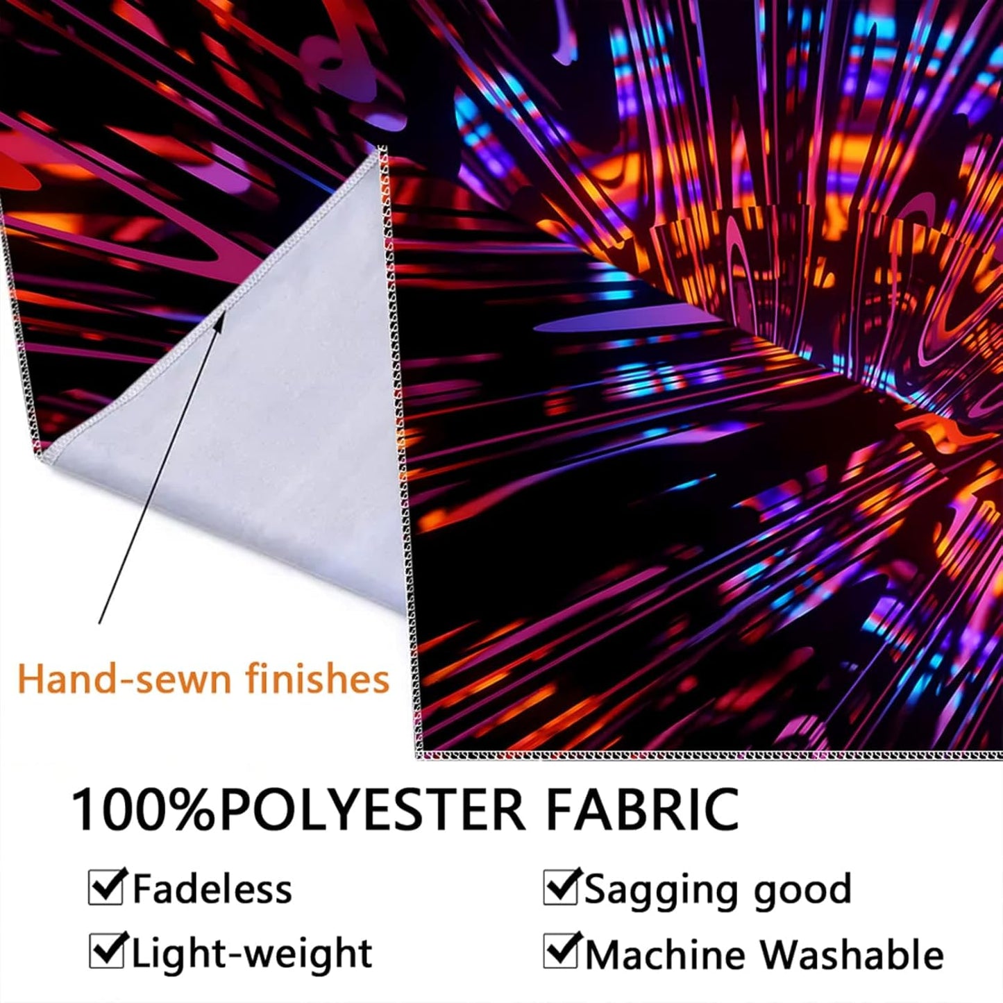 PSYHILAR Blacklight Mandala Tapestry for Bedroom, Psychedelic Black Light Posters for Adults and Teens, Colorful UV Reactive Aesthetic Bohemian Art Wall Hanging Decor Red and Purple (80 x 60 Inches)