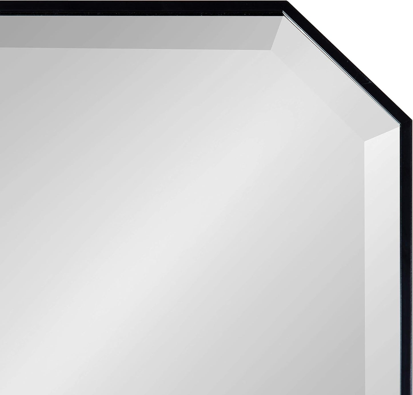 Kate and Laurel Rhodes Modern Full Length Octagon Wall Mirror, 16 x 48, Black, Decorative Glam Geometric Wall Accent