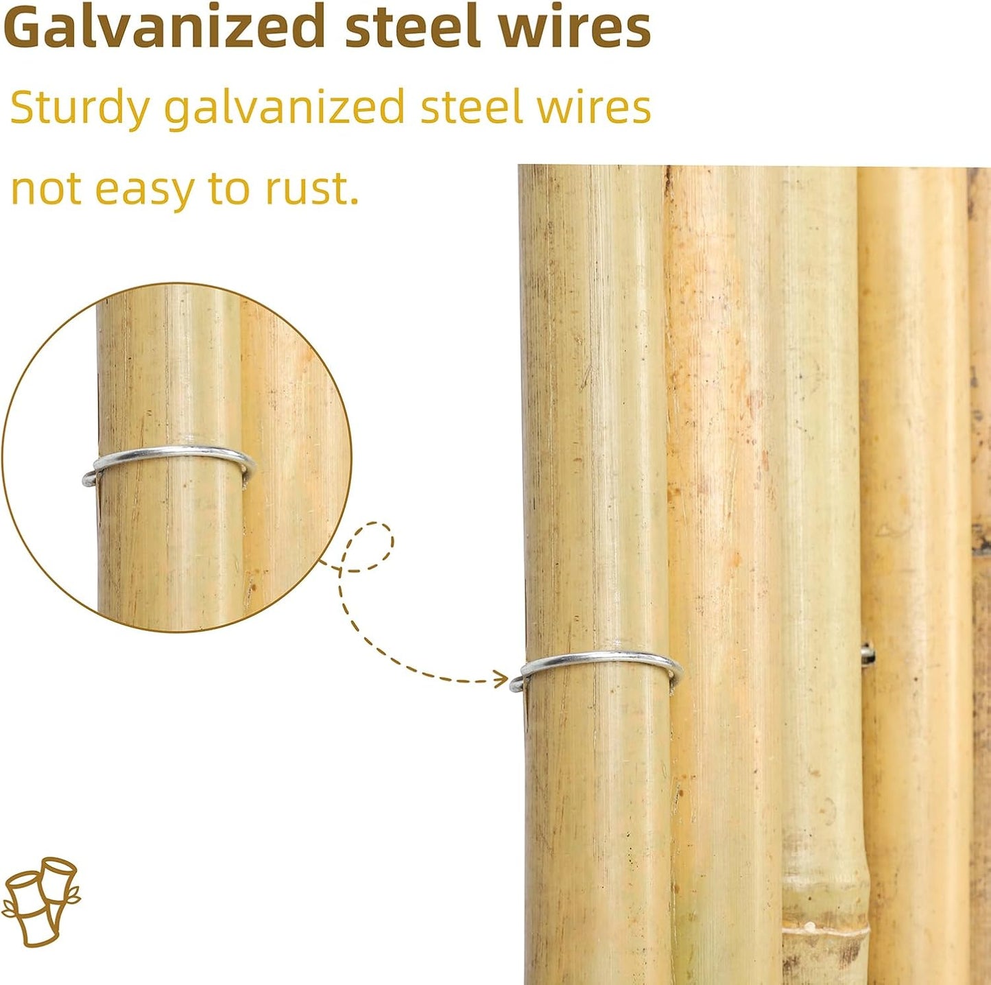 Natural Bamboo Fence, 6 feet x 8 feet Bamboo Fencing Screen for Garden, Rolled Privacy Fence Screen for Indoor or Outdoor (1.8m x 2.4m Approx)