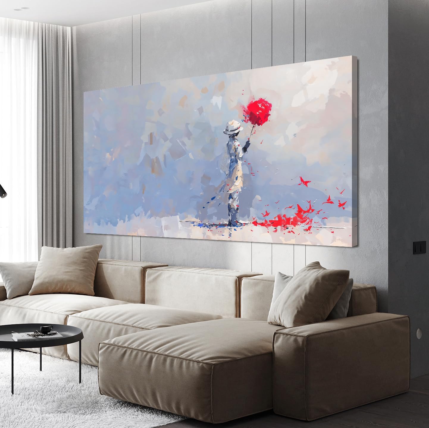 Large Canvas Wall Art Decor Modern Minimalist Wall Art Decor Wall Pictures For Living Room Artwork for Walls Ocersized Colorful Wall Art Decorations Bedroom Office Home Wall Decor Prints 29" X 58"