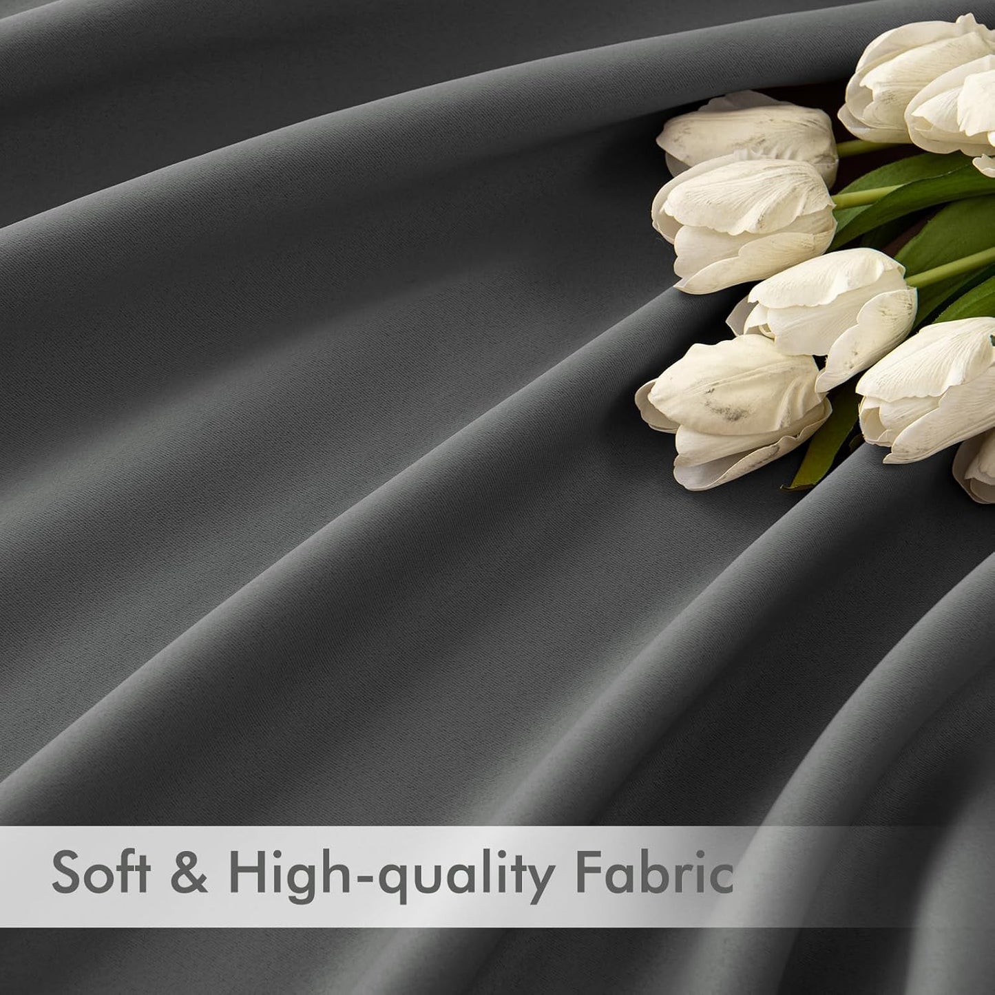 MIULEE Back Tab Grey Blackout Curtains 108 Inch Long 2 Panels Set for Living Room Bedroom Privacy, Rod Pocket/Pinch Pleated Extra Long Thermal Insulated Room Darkening Light Blocking Curtains/Drapes