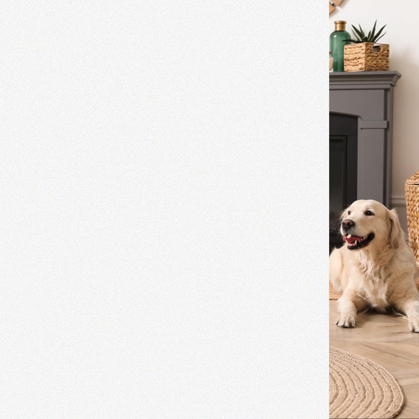 HIDBEA Frosted Window Privacy Film - Non Adhesive Static Cling Glass Stickers Sun UV Blocking Heat Control Door Covering Decals for Home Office(35.4 x 98.4 Inch, Frosted White)