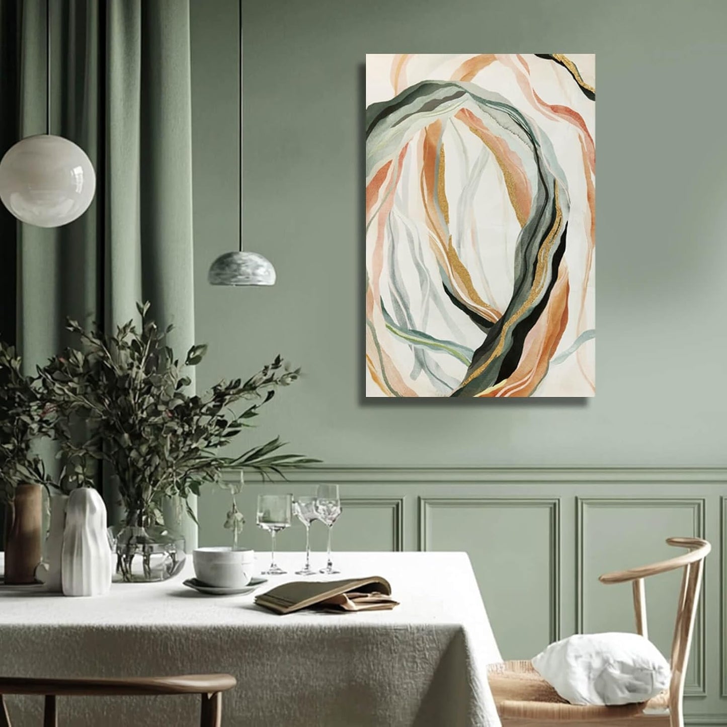 Modern Canvas Wall Art Line Decorative Pictures Colorful Artwork for Wall 24"x36" Home Decorations for Living Room Office