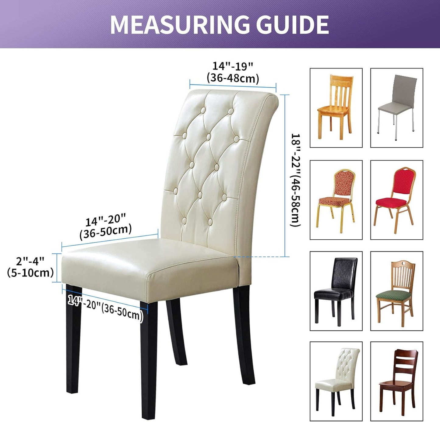 Joccun Chair Covers for Dining Room Set of 8, Dining Chair Slipcovers Stretch Dining Room Chair Covers Seat Protector,Washable Parsons Chair Cover for Home,Hotel,Banquet(Gold,8 Pack)