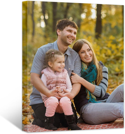 Custom Canvas Prints with Your Photos- Personalized Print Canvas Pictures, Custom Wall Art Gift for Living Room, Bedroom, Wedding Family Baby Pets Framed 8 x 10 inche