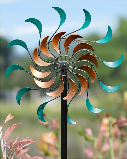 Wind Spinners Outdoor - Metal Windmill for Yard and Garden, Kinetic Wind Sculptures with Stake, Ideal Artistic Decor Gift (13'' W x 54'' H)