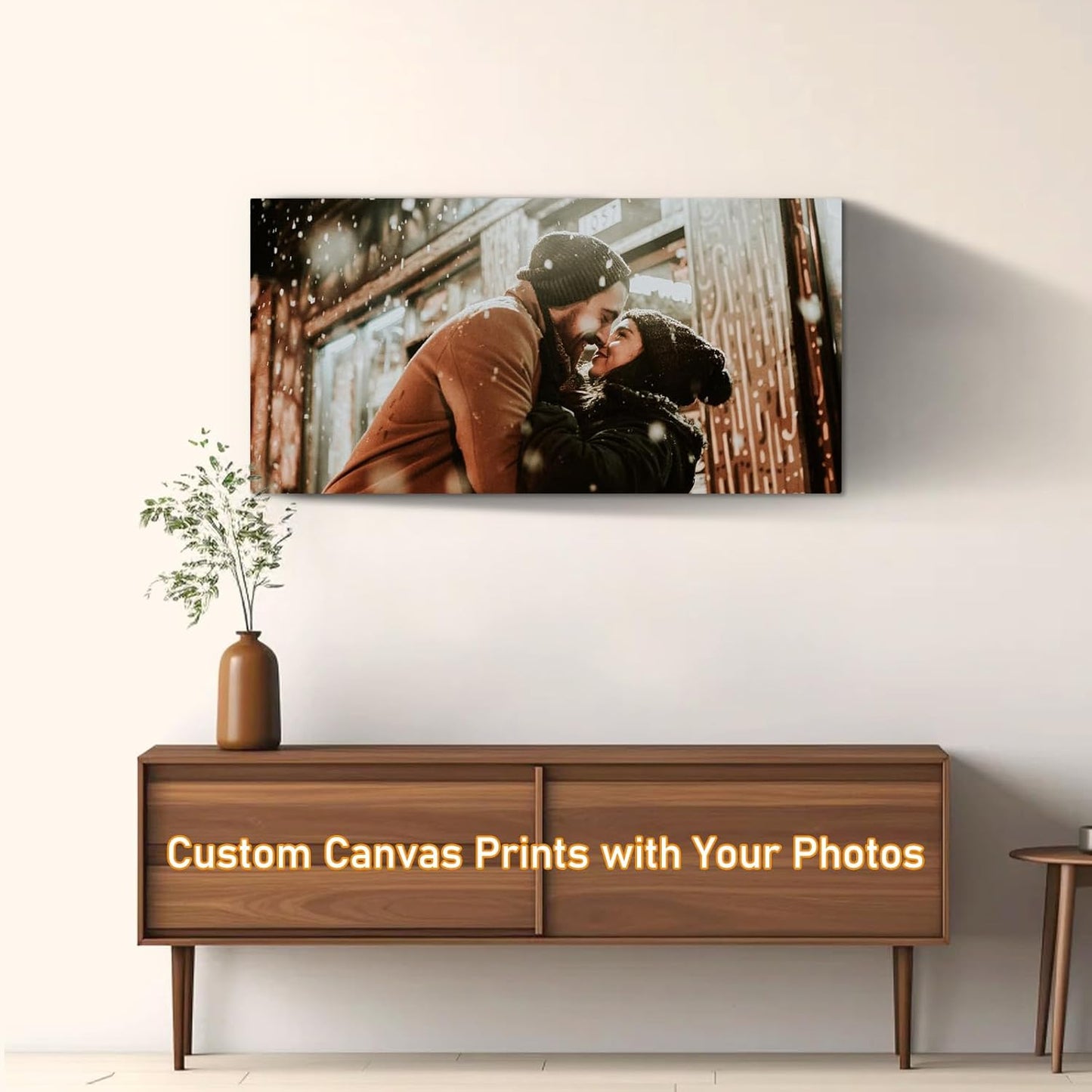 xzartdiy Custom Canvas Prints with Your Photos - Personalized Picture Print Customized Gifts for Family Home Office Wall Art Decor, Wrapped Canvas 40x20inch