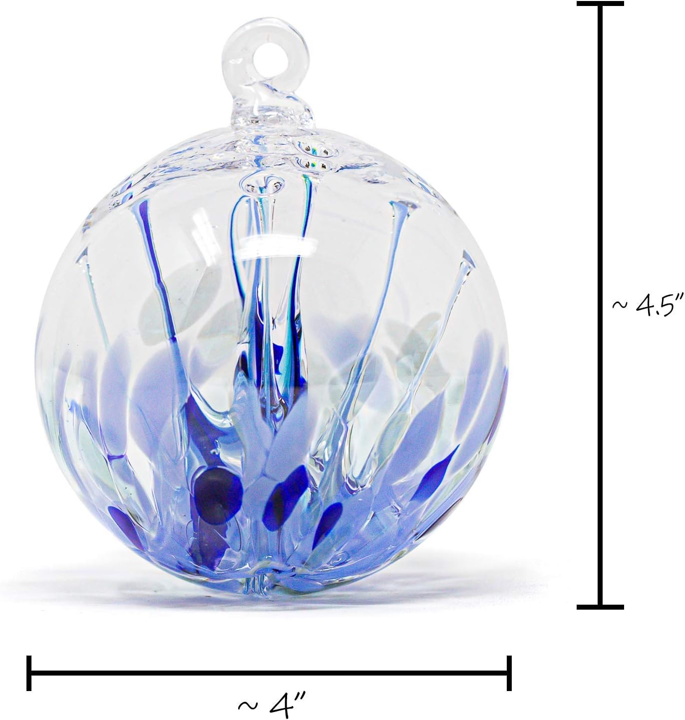 Luke Adams Handmade Glass Gazing Balls for Garden on Clearance – Hand Blown Glass Gazing Ball for Yard Décor – Decorative Garden Globe Raindrop (Blue)