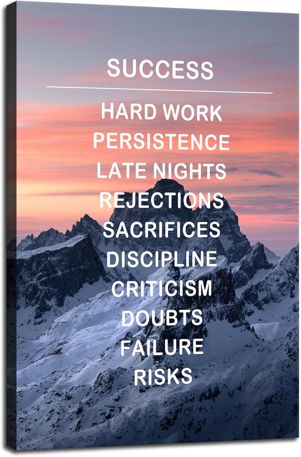 Inspirational Wall Art Inspiring Office Decor Motivational Entrepreneur Quotes Canvas Painting Snow Mountain Pictures Posters and Prints Artwork Modern Painting Living Room Home Decor [12''Wx 18''H]