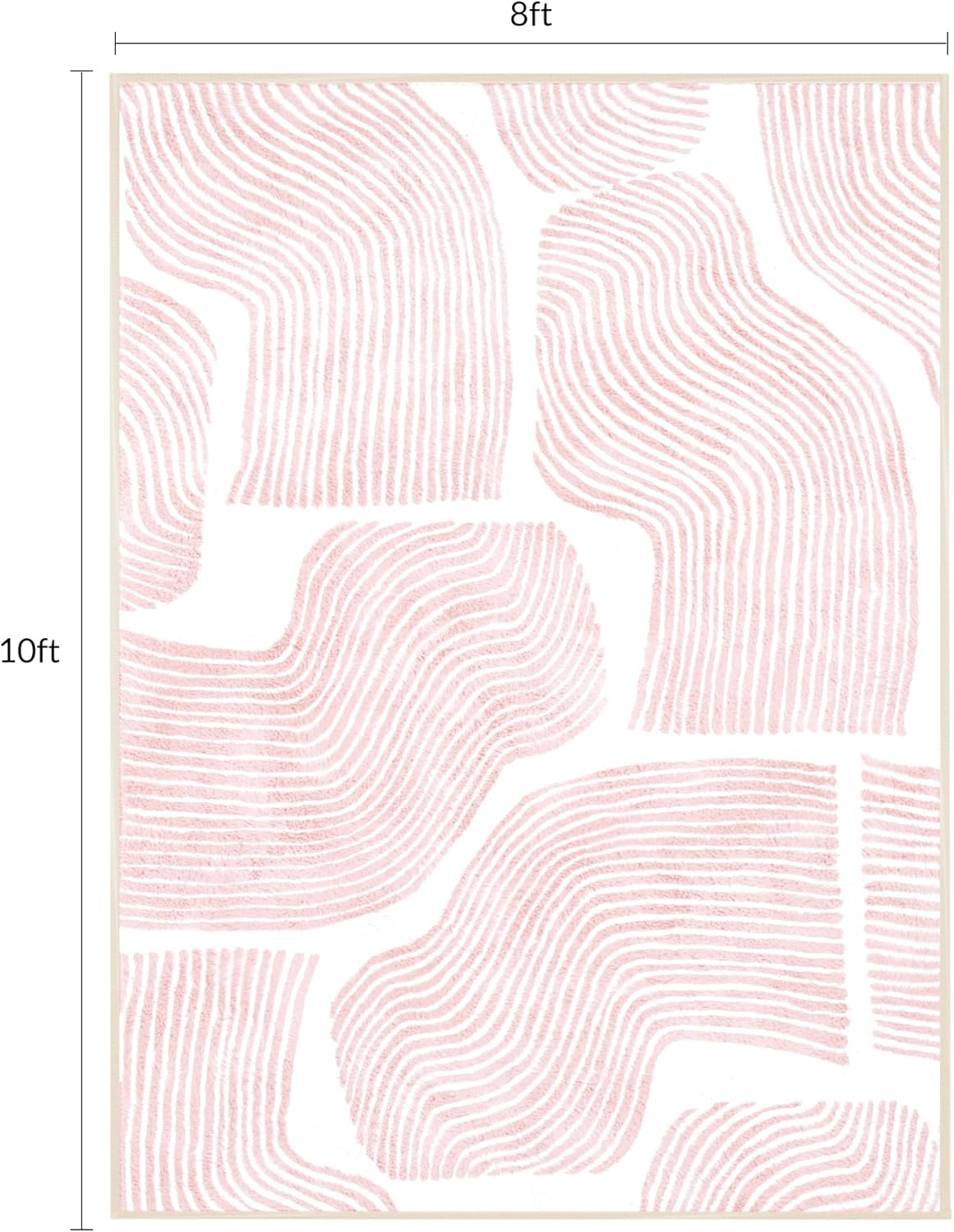 Ultra Soft Area Rug 8x10, Non Slip, Stain Resistant Living Room Rug, Washable Area Rugs for Living Room, Rugs for Bedroom, Modern Abstract Style (Pink, 8x10)