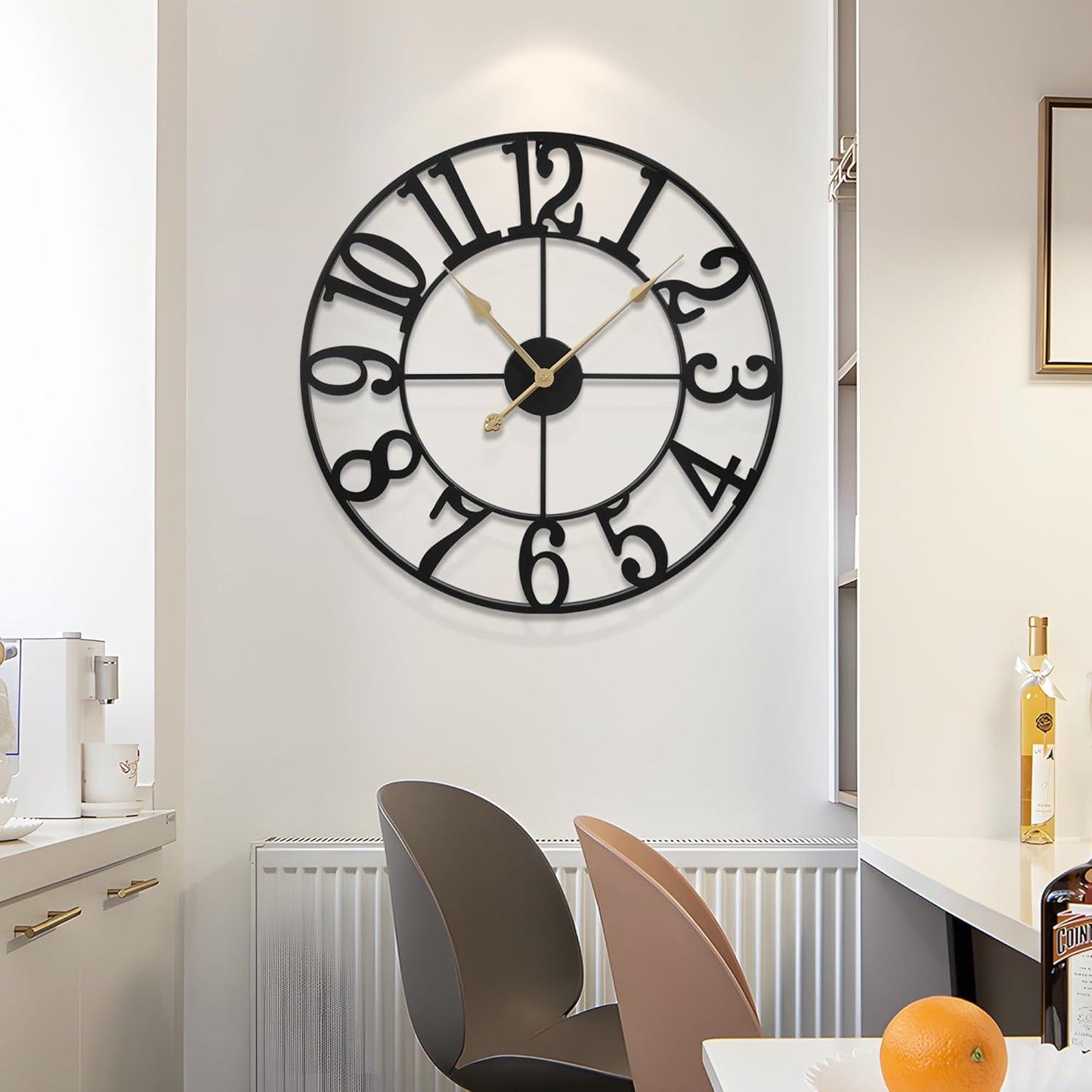 1st owned Oversized Wall Clock for Living Room Decor - 40 Inch Silent Non-Ticking Wall Clocks Battery Operated, Metal Vintage Retro Decorative Modern Wall Clock for Bedroom, Office, Farmhouse Decor