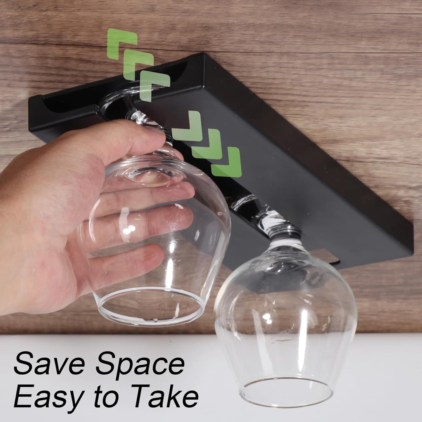 4 Pcs Wine Glass Holder Under Shelf or Cabinet Punch-free,Stemware Rack Glassware Drying Storage Hanger for Kitchen,Bar and Restaurant (White) ﻿