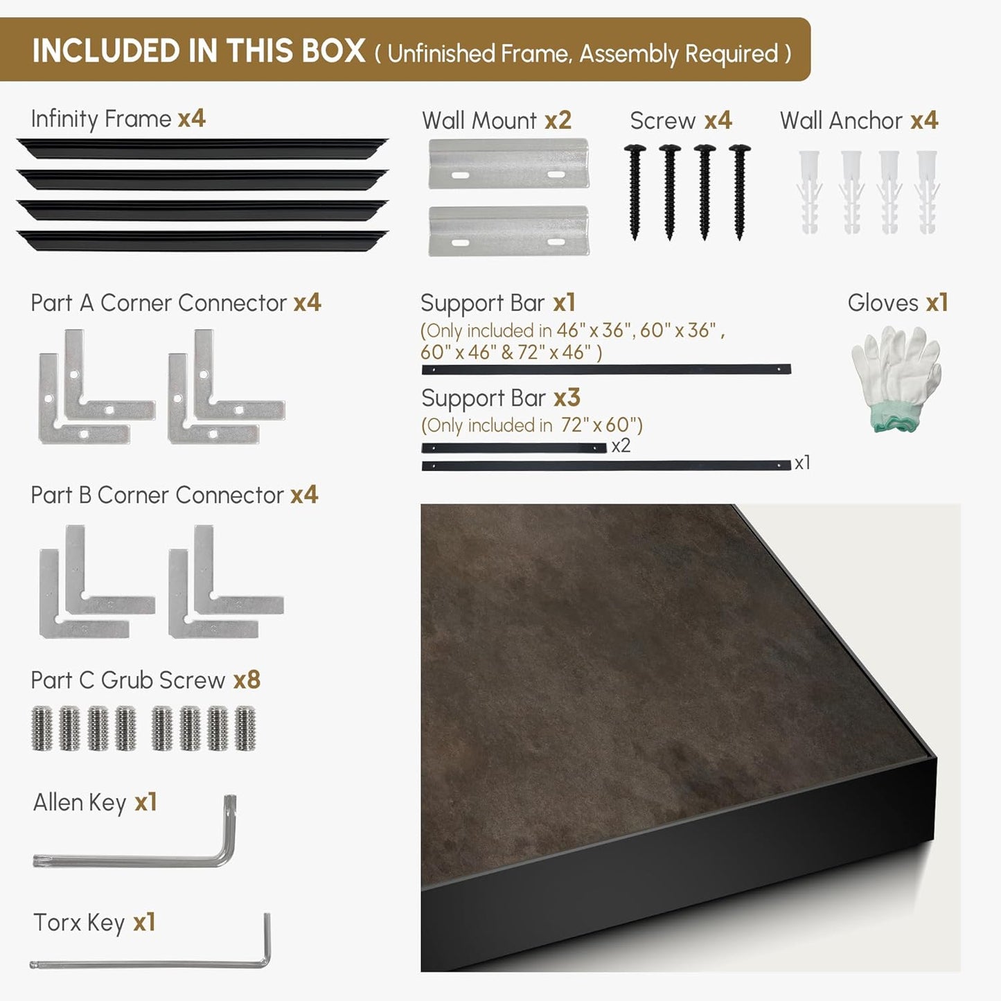 SIGNWIN 46"x60" Extra Large Framed Wall Art Neutral Cloudy Abstract Illustration, Soft Atmospheric Design for Home Living Room Bedroom Decor (Frame Assembly Required)