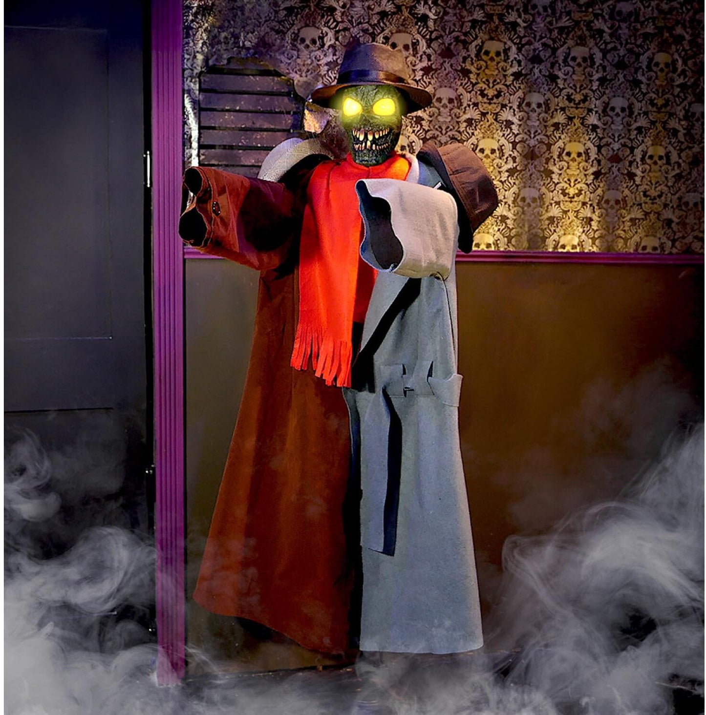 Haunted Hill Farm Life-Size Animatronic Coatrack Monster by Tekky Halloween Decoration with Motion-Activated Sounds