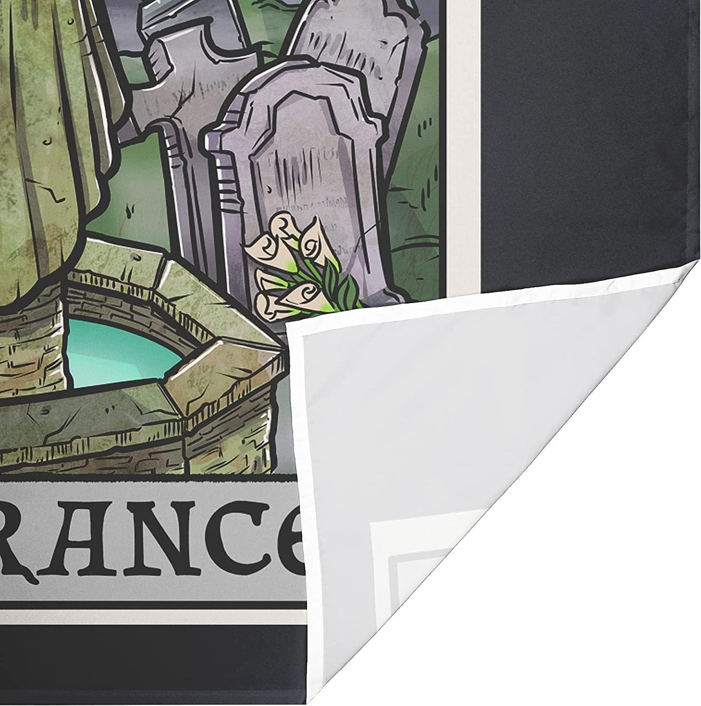 The Ghoulish Garb Temperance Tarot Card Tapestry - Crying Angel Statue - Gothic Halloween Home Decor Wall Hanging (60" x 50")