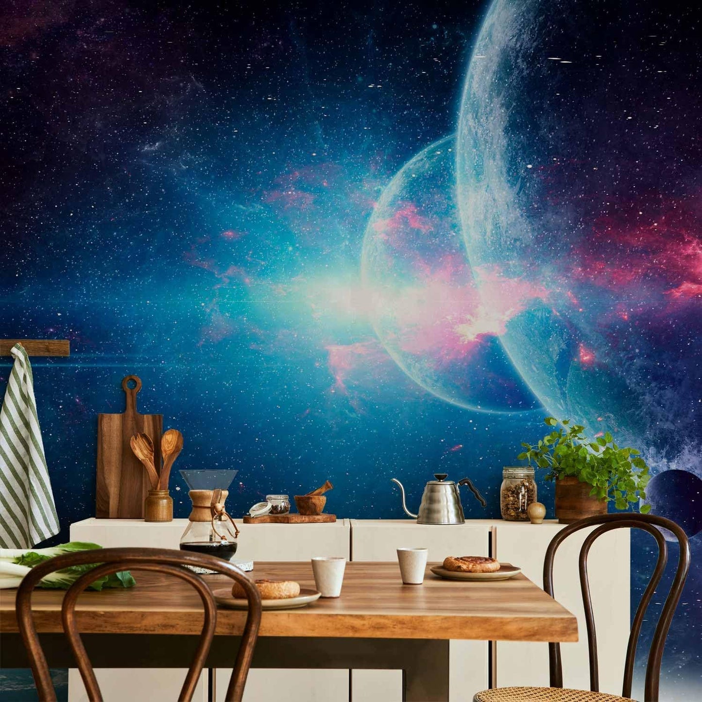 artgeist Wall Mural Cosmos 173x124 in - Peel and Stick Self-Adhesive Wallpaper Removable Large Sticker Foil Wall Decor Print Stars Solar System Universe Space b-C-10047-a-a