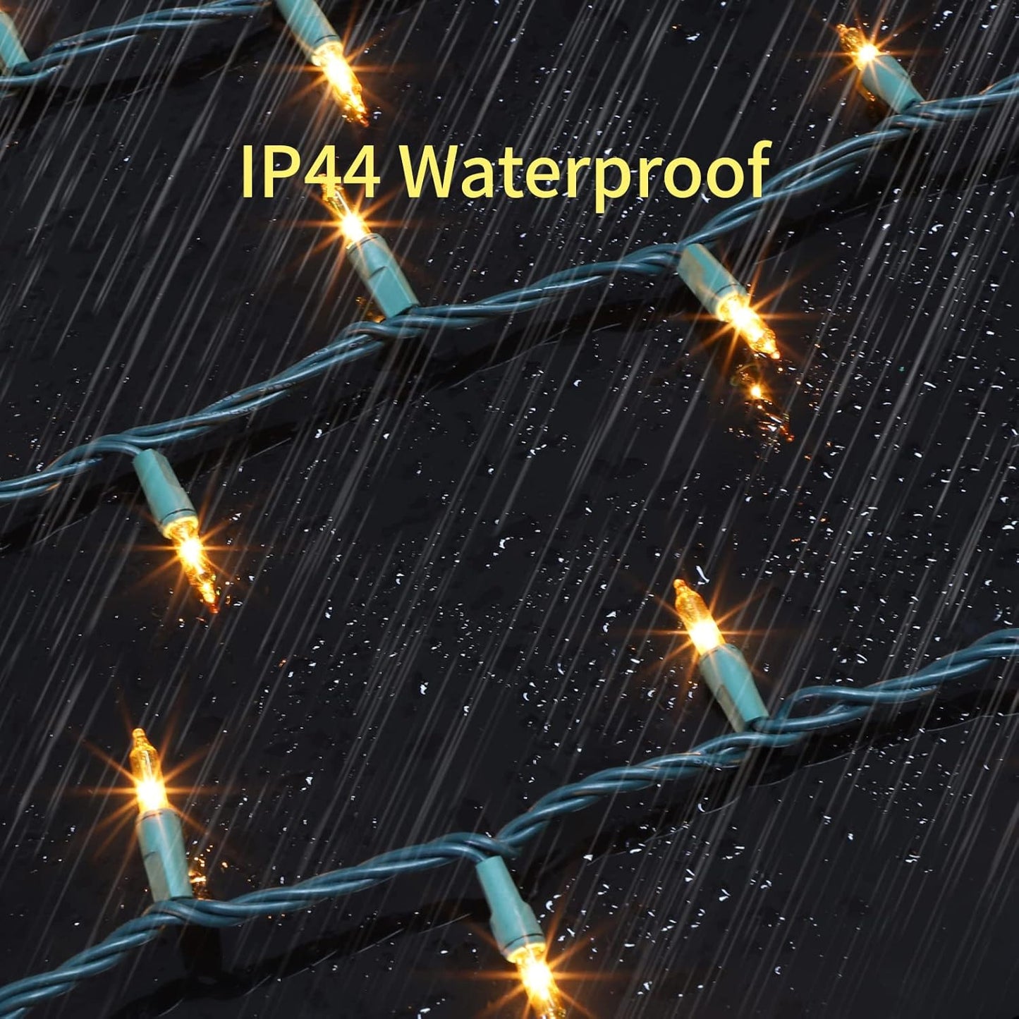 Green Wire, Yellow Incandescent Bulb 100 Mini String Lights for Indoor Christmas Tree Garland Birthday Wedding Party Festival Decoration