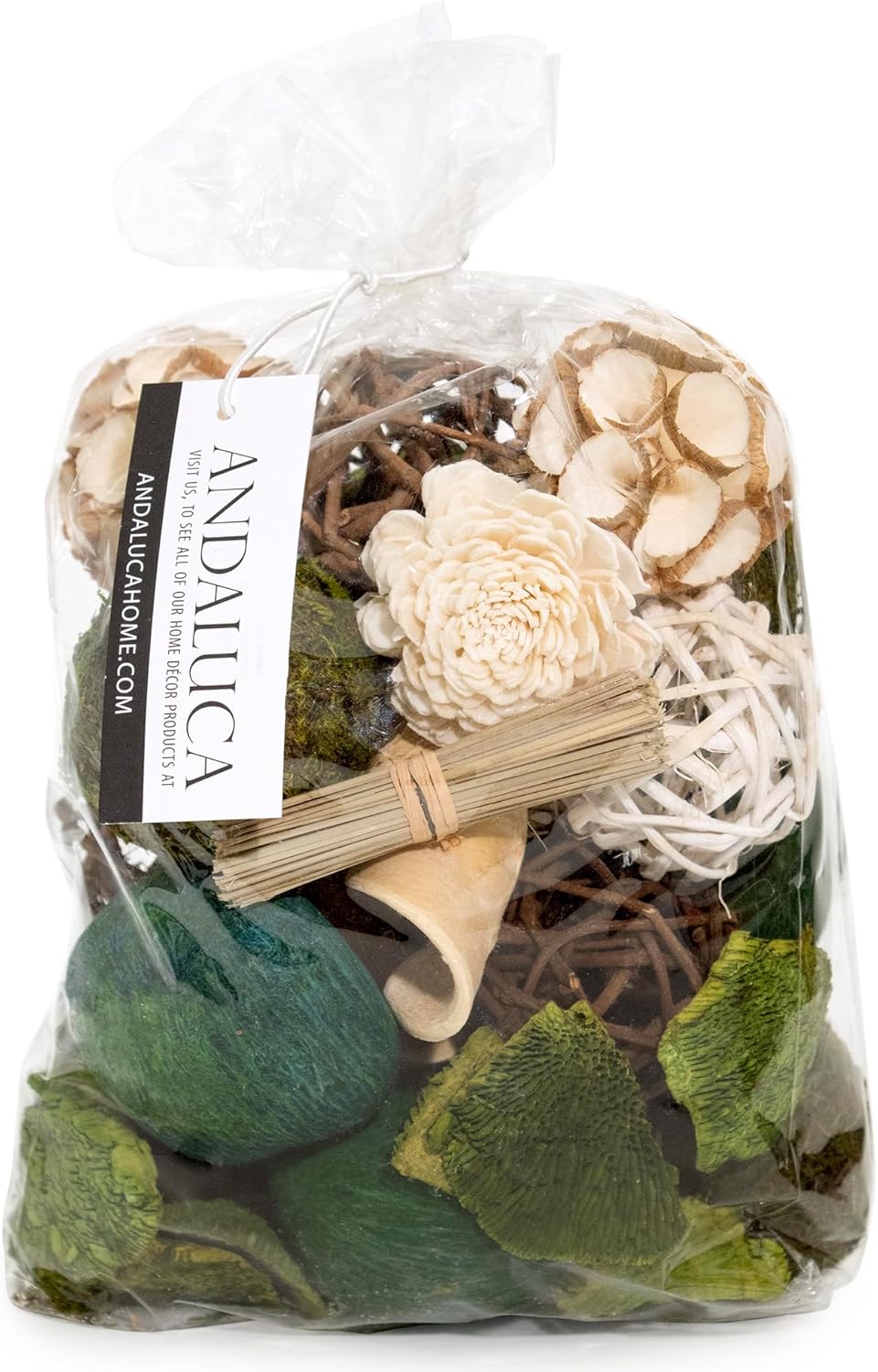 ANDALUCA Decorative Moss Balls Natural Bowl Filler Home Decor (Green Moss)