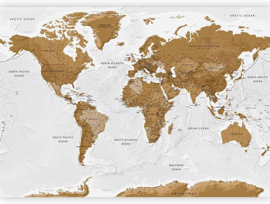 artgeist Wall Mural World Map 193x138 in - XXL Peel and Stick Self-Adhesive Wallpaper Removable Large Sticker Foil Wall Decor Print Picture Image Design Map of The World k-A-0093-a-a