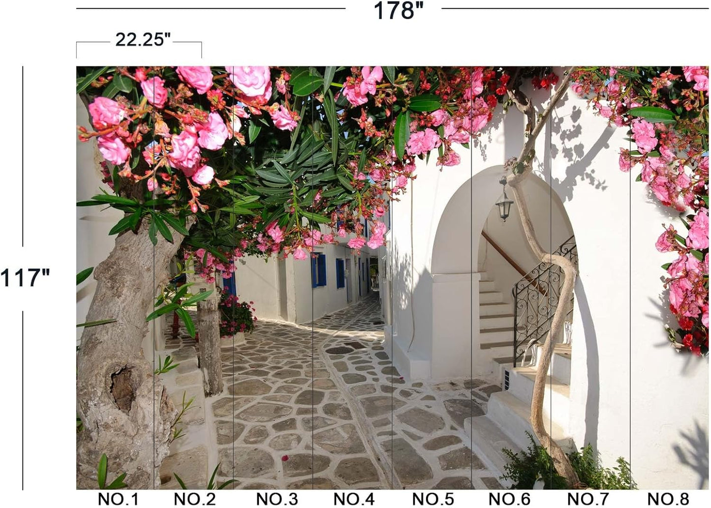 Traditional Backalleys of Amorgos Greece Wall Mural Wallpaper for Bedroom 178" x 117"