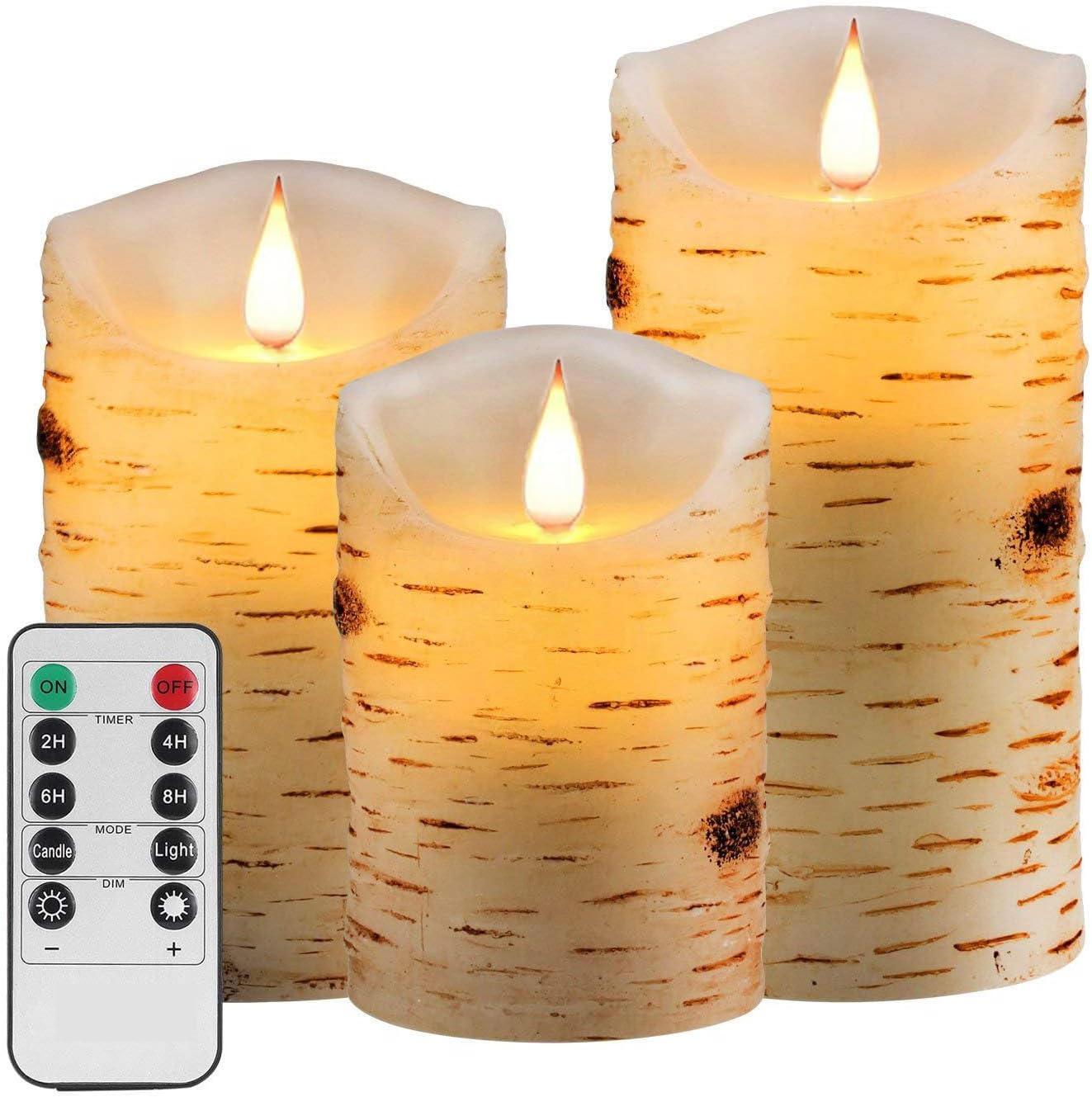 Flameless Battery Operated LED Candles 3D Wick with10key Button Remote Control 24-Hour Timer Set of 3 Electric Flickering Pillar Real Wax，Wedding, Party, Christmas and Home Decoration