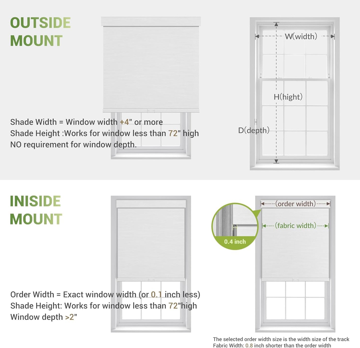 Blackout Roller Shades for Indoor Windows, Cordless Jacquard Fabric-Matched Roller Blinds, Easy to Install Privacy UV Protection Roll Up Blinds for Home Office, Pure White, 30" W x 72" H
