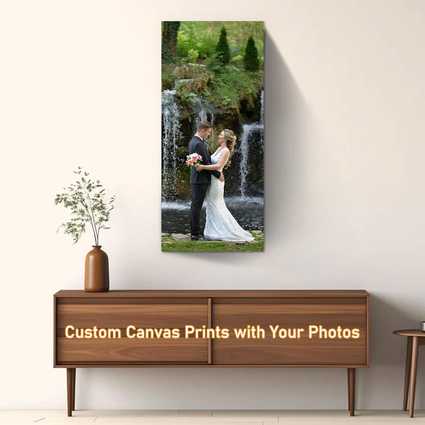 xzartdiy Custom Canvas Prints with Your Photos - Personalized Picture Print Customized Gifts for Family Home Office Wall Art Decor, Wrapped Canvas 16x36inch