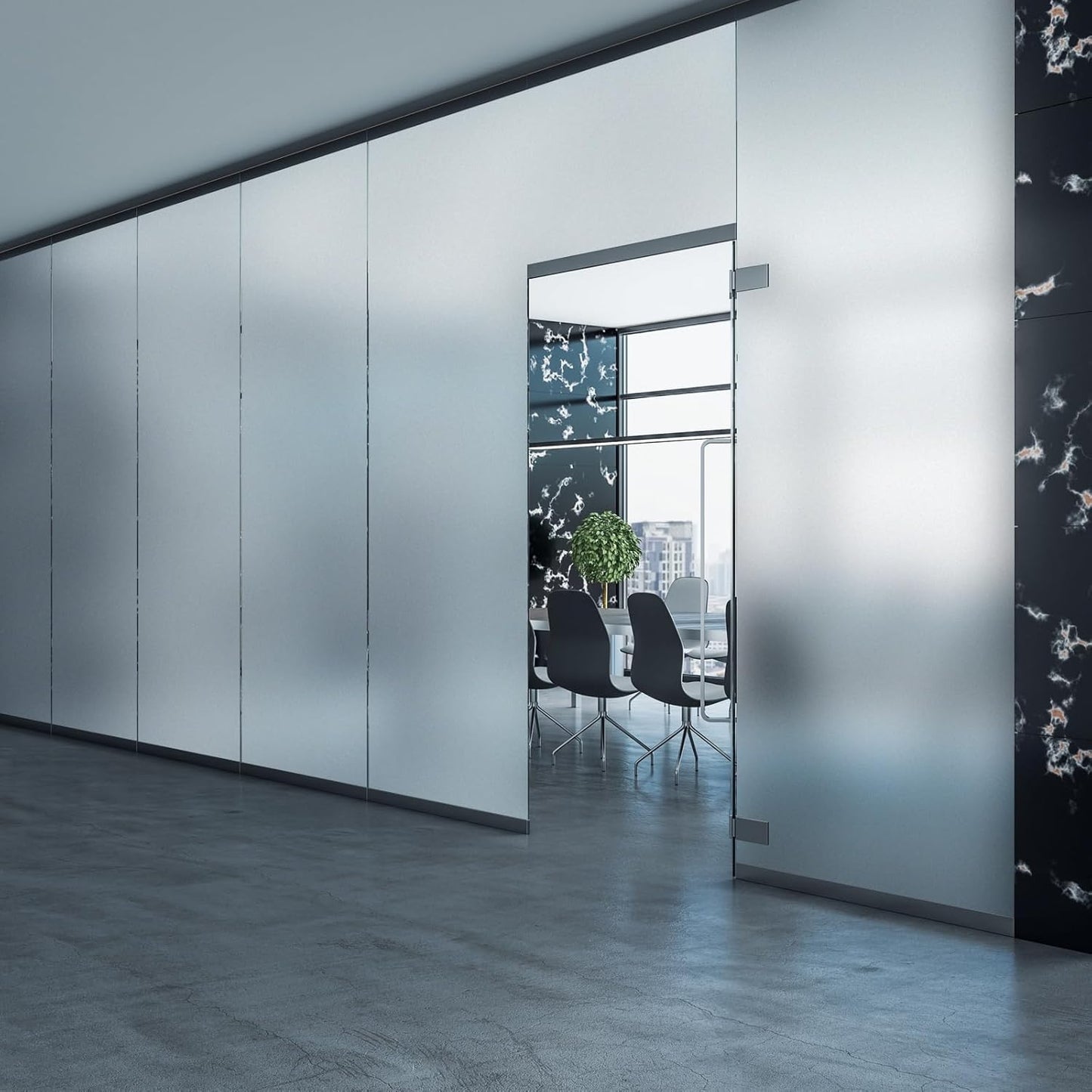 HIDBEA Frosted Window Privacy Film Non-Adhesive, Reusable Window Glass Films Heat Control Self Static Cling Removable Window Stickers for Home Office Living Room (Frosted, 55.1 Inch x 32.8 Feet)