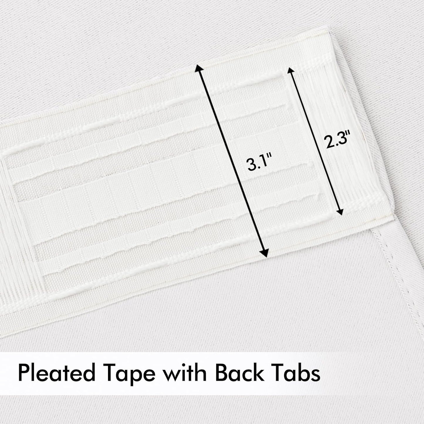 MIULEE Pure White Back Tab Blackout Curtains 84 Inch Length 2 Panels Set for Living Room Bedroom Privacy, Rod Pocket/Pinch Pleat Thermal Insulated Room Darkening Pleated Light Blocking Drapes